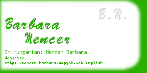 barbara mencer business card